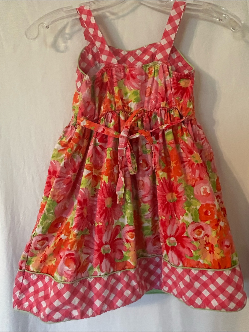 GIRLS 6X MULTI COLORED SLEEVELESS BACK TIE SUNDRESS - Picture 5 of 6